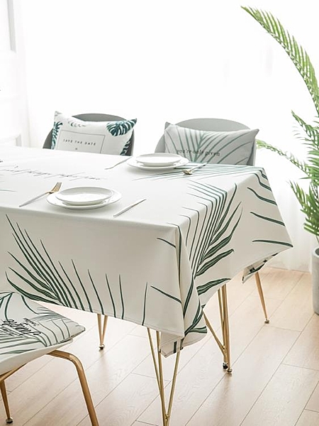桌布 定制森泊原創清新北歐風餐桌布長正方形熱帶植物風台布文藝茶幾蓋巾布 星河光年DF