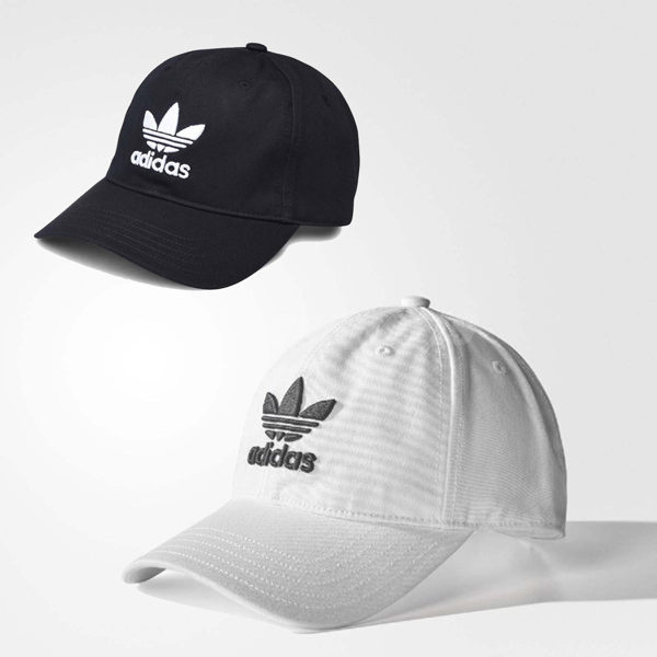 adidas 帽子 Trefoil Cap 可調整 老帽 黑 / 白 兩色任選 棒球帽 男女款 穿搭必備【PUMP306】