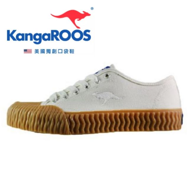 KangaROOS美國獨創口袋鞋美國KangaROOS 袋鼠 CRUST 低筒帆布綁帶餅乾鞋型號： KW91279 顏色：白x焦糖底 建議售價：NT$1380元KangaROOS CRUST 女休閒帆