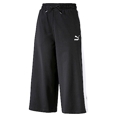 PUMA-女性流行系列9分寬口長褲-黑色-亞規