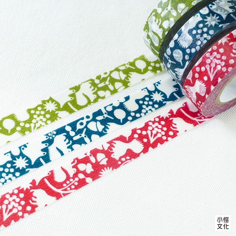 【倉敷意匠計劃室】[ 岡理惠子 ] 北的模樣帖系列和紙膠帶 - 松鼠森林 ( 26531-03 )，日本進口［小徑文化］