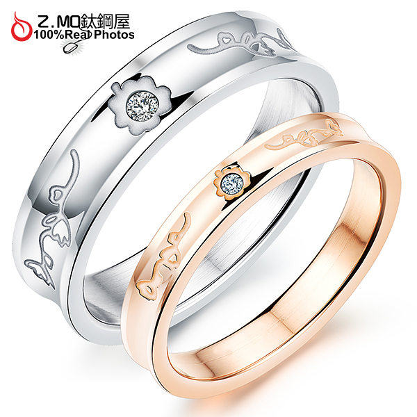 [Z.MO鈦鋼屋]西洋/白色情人節/鈦鋼情侶對戒指/生日送禮物/可搭手環/對項鍊/刻字【BKY496】單個價