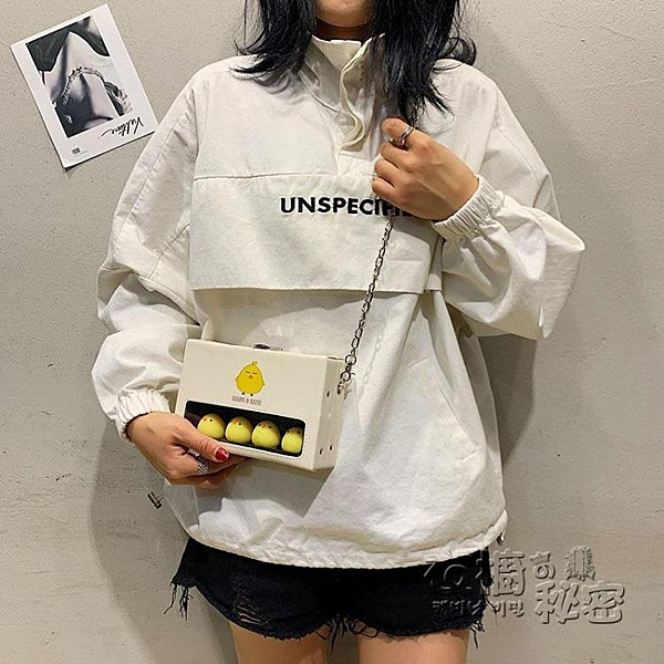 夏季包包女包新款錬條斜挎單肩可愛搞怪雞仔小方包小雞盒子包