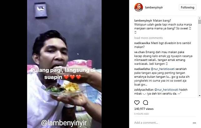 Video Young Lex Makan Disuapi Ibunya Ini Tuai Banyak Pujian