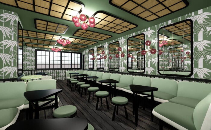 「Ladurée」京都祇園店二樓內用區