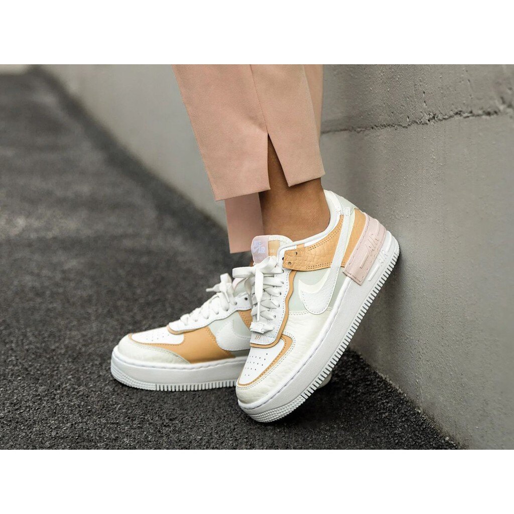 【日本海外代購】Nike Air Force 1 Low Shadow 米白 奶油 雙勾 拼接 小花 女鞋 CK3172-002