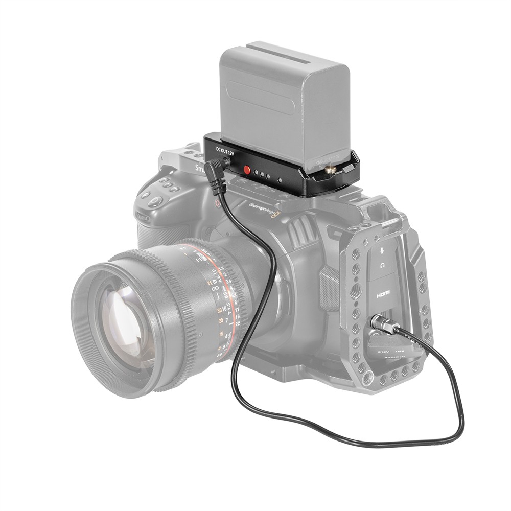 SmallRig BMPCC 4K 6K 索尼NP-F供電底座（帶供電線）EB2698賣點：1.索尼NP-F類型電池底座，為BMPCC 4K和6K相機供電2.兩個電壓輸出口-7.4V和12V3.兩根供