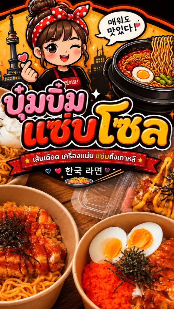 มาม่าเผ็ดเกาหลี&ไก่กรอบ🍗🌶️