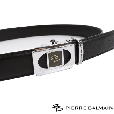 PB皮爾帕門 方框圓切頭層牛皮紳士自動扣皮帶(709)