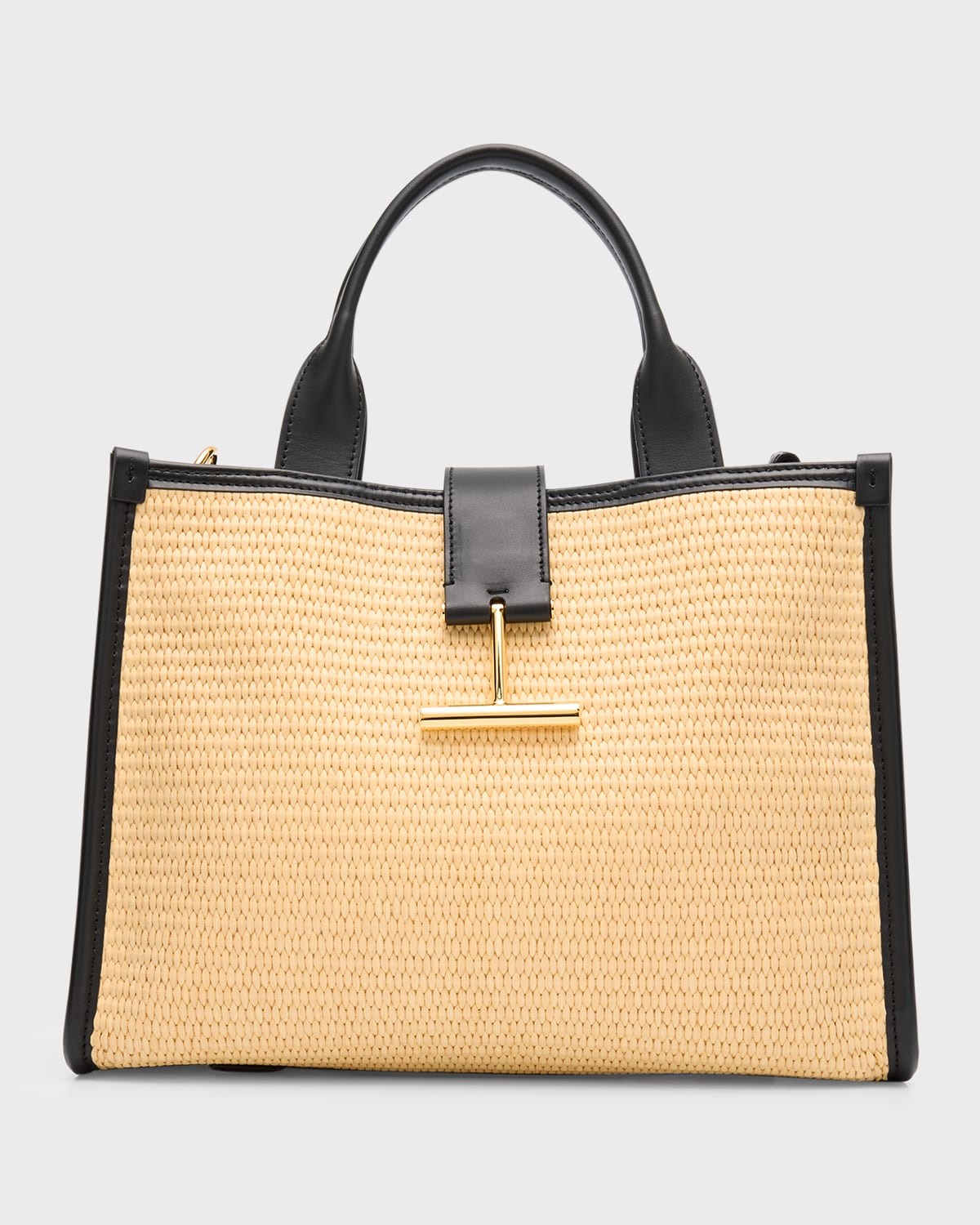 Tara Medium Raffia Box Top-Handle Bag