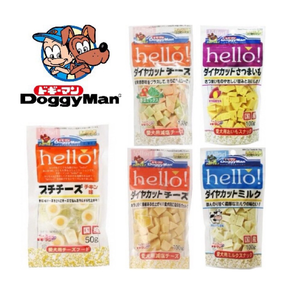 日本Doggyman犬用HELLO 起司角切塊 野菜塊 甜薯塊 牛奶塊 100克 多格曼DOGGY MAN 窩的毛王子