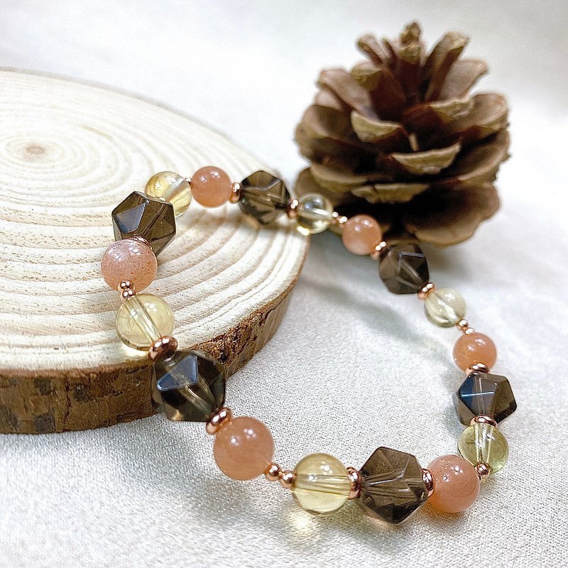 秋葉 | 橙月亮黃水晶茶晶手鍊