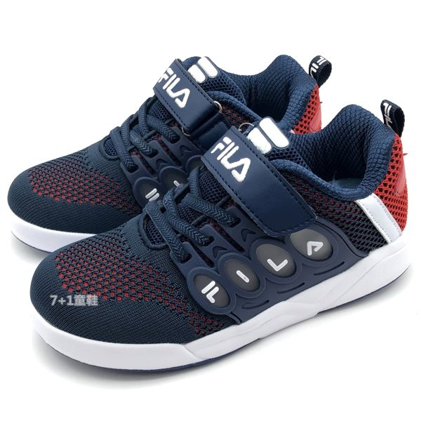 《7+1童鞋》FILA 3-C805T-323 韓系 有型小高筒 潮流必穿 運動鞋 4261 藍色