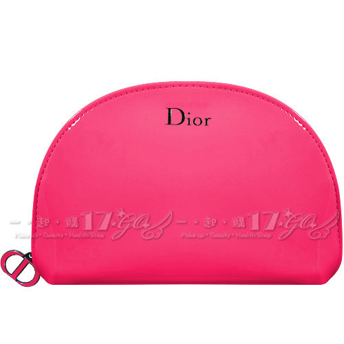 ☆17go☆ Dior 迪奧 桃色漆皮半圓美妝包