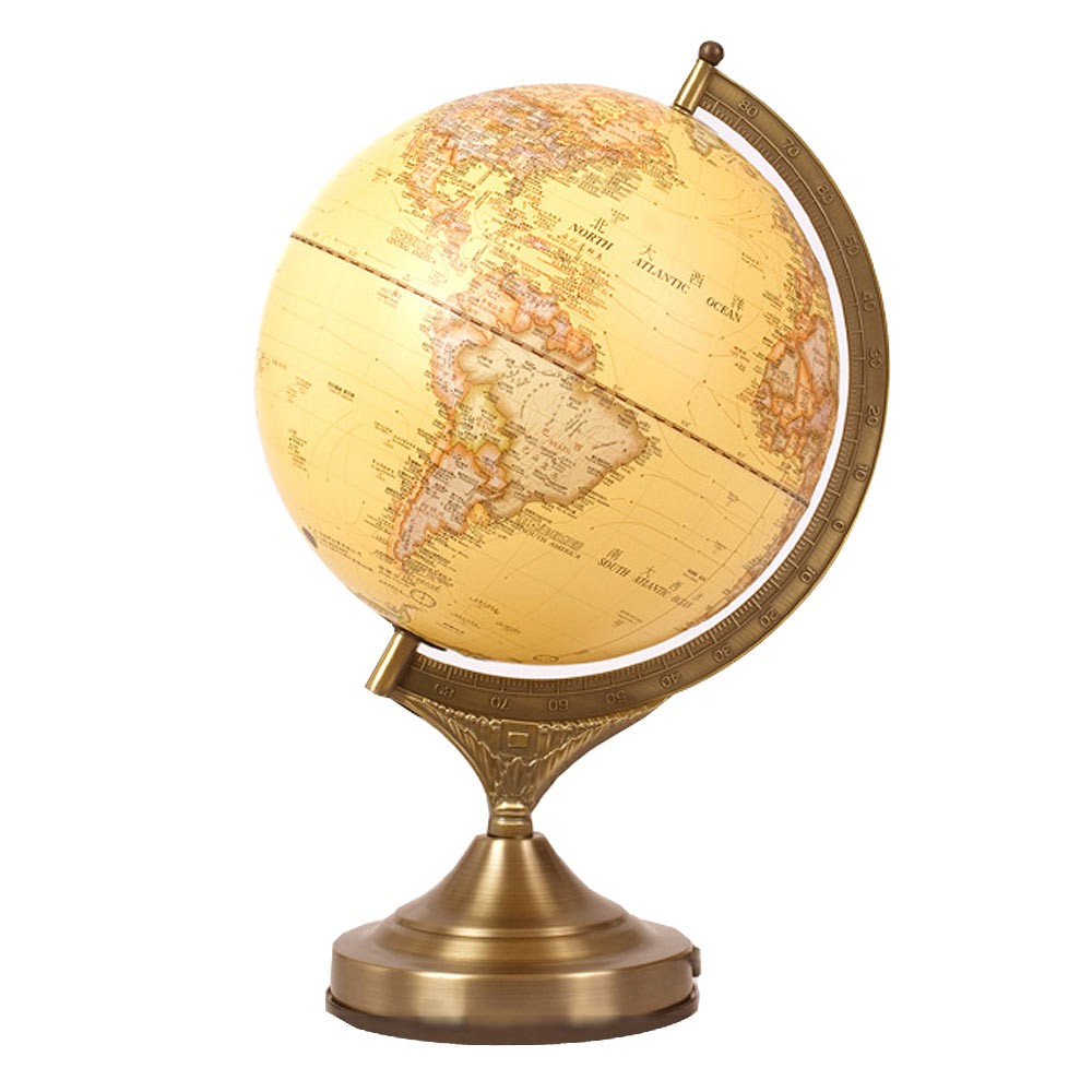 【SkyGlobe】10吋仿古立體圖形/ 金屬底座/ 觸控三段式地球儀