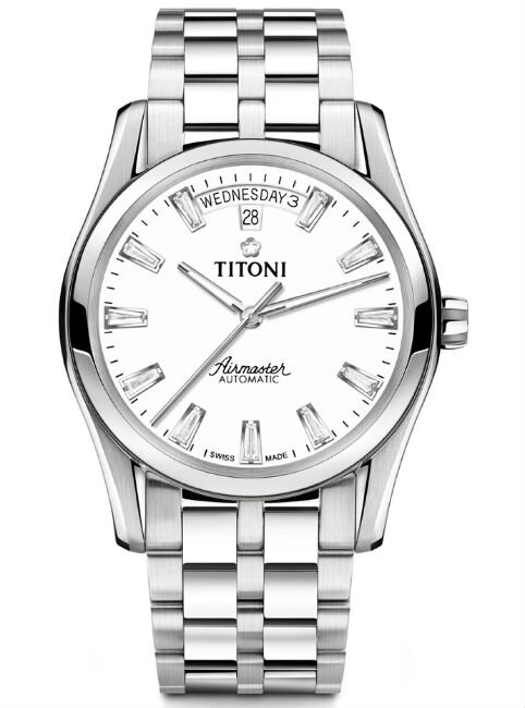 TITONI 瑞士梅花錶 93808S-617 空中霸王系列 AIRMASTER 機械腕錶/白面 39mm