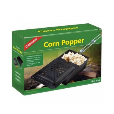 料理美味爆米花 可在焚火台或壁爐使用 滑蓋式設計，方便開闔 把手可拆卸收納 內壁不沾鍋處理，清洗方便