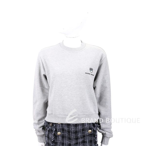 Chiara Ferragni Flirting 刺繡眨眼灰色棉質運動衫 1840130-06