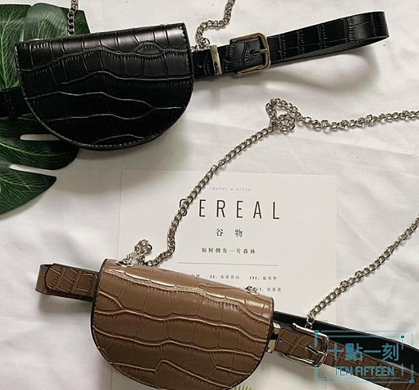 腰包 新款質感腰帶女裝飾簡約鱷魚紋小腰包百搭毛衣配裙子皮帶酷i 十點一刻
