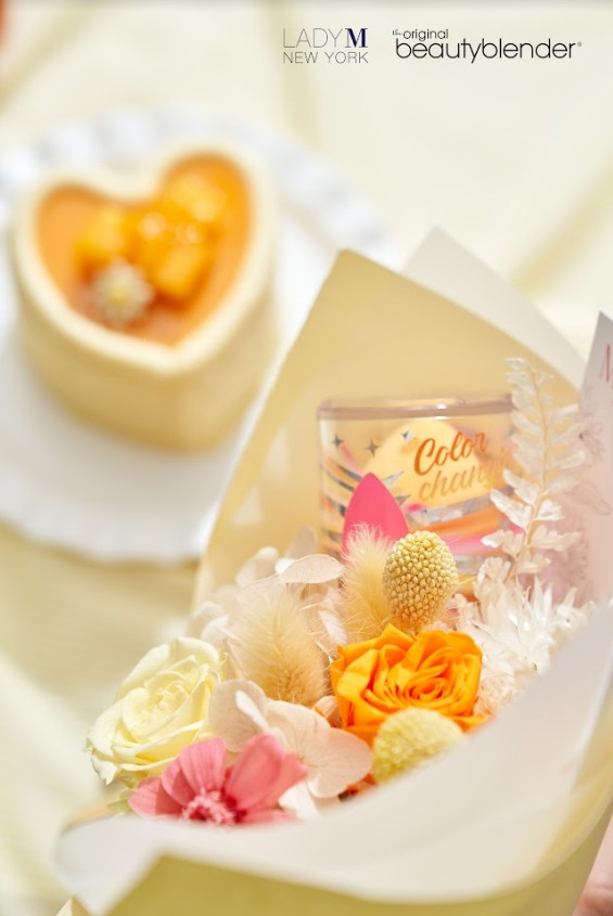 最美七夕送禮推薦！Lady M「愛心芒果千層」，酸甜芒果+美妝蛋永生花束情人節絕對過關