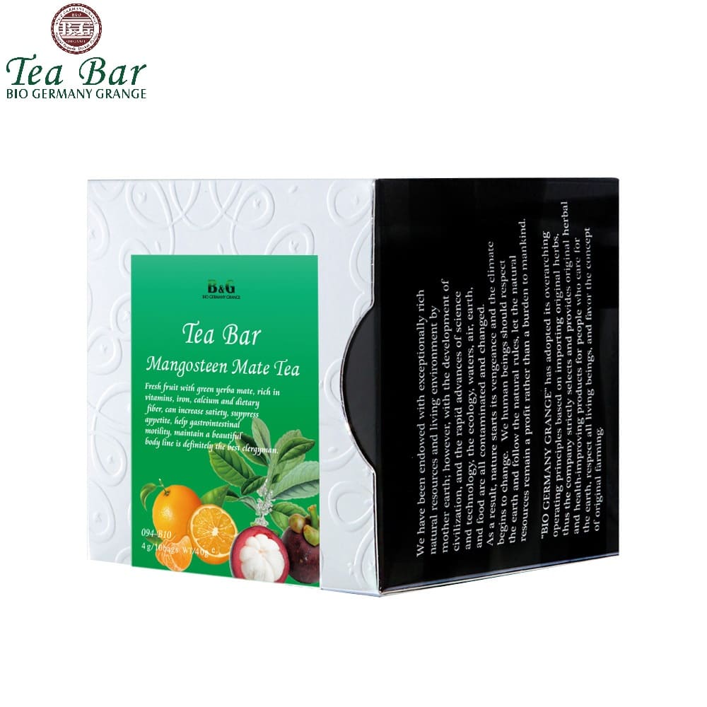 清新的果香搭配瑪黛茶，瑪黛茶以『阿根廷最受歡迎的飲料』而聞名，更有『喝的沙拉』之稱，含有膳食纖維可促進腸道蠕動、幫助維持消化道機能。加上有珍寶之稱的山竹果，可促進新陳代謝。 ★瑪黛茶有「喝的沙拉」之稱