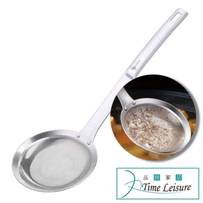 極細網眼，過濾乾淨無殘渣 輕鬆撇油，滋補湯品不油膩 蛋液泡沫、浮沫、中藥渣皆可過濾 鋼釘加固，不掉柄、更耐用 亮面拋光，不藏污、易清洗