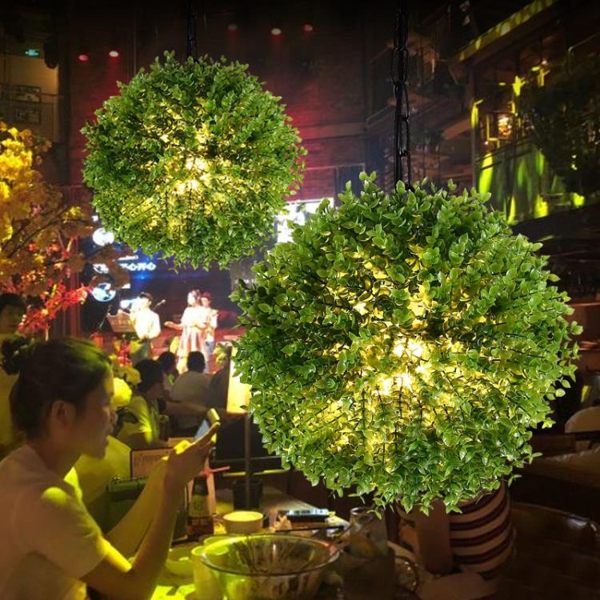 吊燈 音樂餐廳咖啡廳主題餐廳音樂酒館酒吧裝飾草球植物 - 古梵希