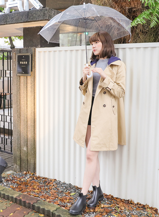 D+AF側鬆緊切爾西短筒雨靴 雨靴 雨靴推薦 雨靴穿搭 蘿蔔腿穿搭術