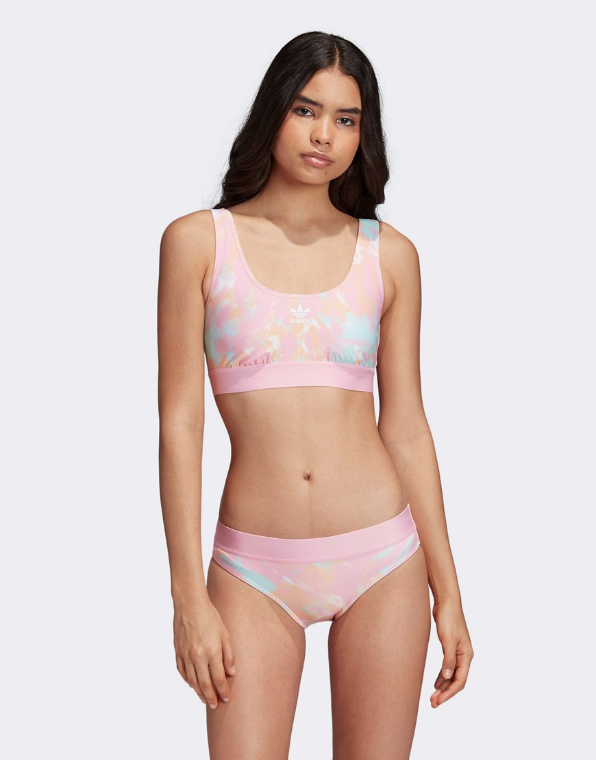 Bikini briefs by adidas Worn and shot by one of our models at home Tie-dye print Low rise Elasticate