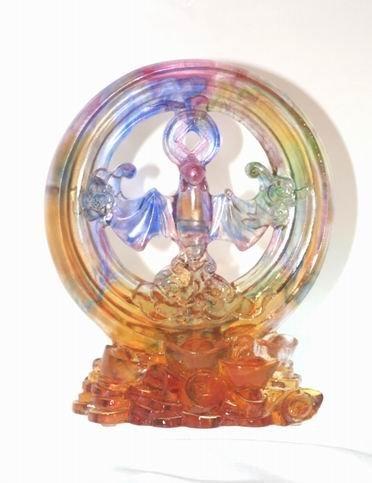 美雅達高檔精品琉璃擺件 商務送禮 招財辟邪 福在眼前 招財擺件