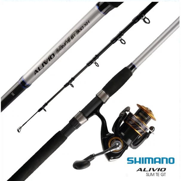 日本大廠SHIMANO ALIVIO SLIM TE GT 小投竿-萬用竿 採用防纏TOP及5顆纏線高腳導環,出線順暢無阻力,使用高密度碳素纖維精製而成,強度高附著力強可用於 海釣場 投竿沉底 輕型路