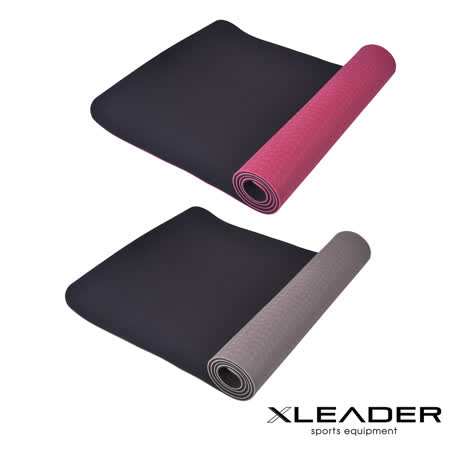 Leader X 雙層防滑加強 環保SBS瑜珈墊8mm 酒紅