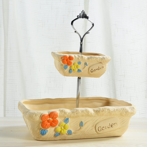 多肉透氣花盆拼盤手繪多肉植物花盆