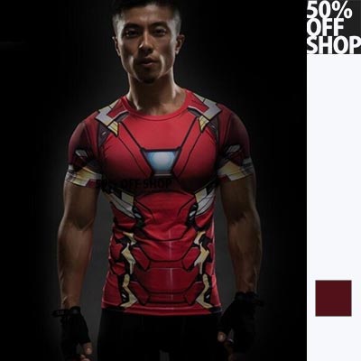 50%off shop小勞伯道尼鋼鐵人同款電影速乾t最新款漫威歐美系列速乾短t【a035641c】
