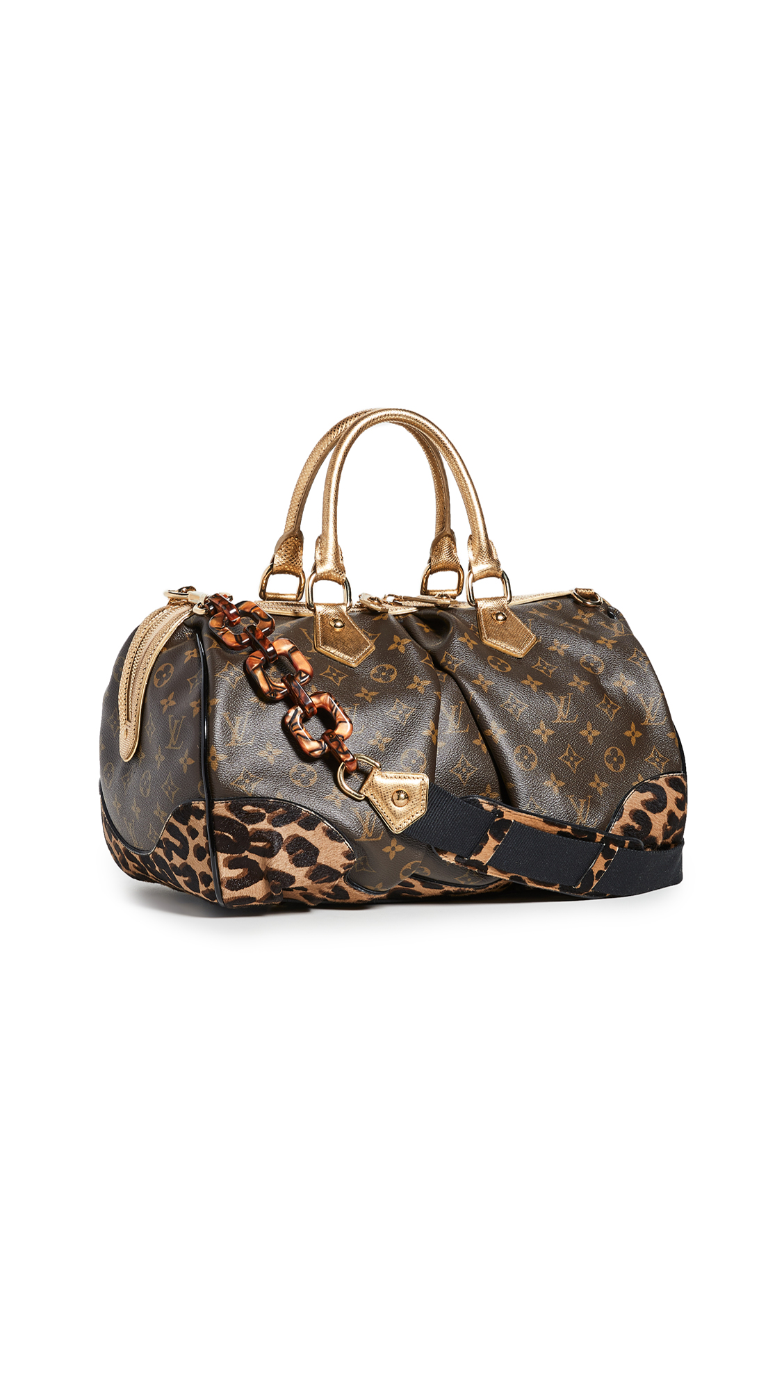 What Goes Around Comes Around LV Monogram Leopard Stephen Bag