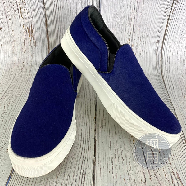 BRAND楓月 CELINE 毛毛 藍色 馬毛 休閒鞋 厚底鞋 白底 平底鞋 百搭款 輕便鞋