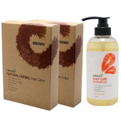 ◎不含化學成分|◎不含PPD、重金屬檢驗合格|◎鋁箔包裝阻隔光線、不易受潮品牌:Nahemi娜禾蜜品牌定位:開架品牌種類:髮品組合商品名稱:Nahemi娜禾蜜草本增色護髮粉可可棕x2+無矽靈健髮洗髮露