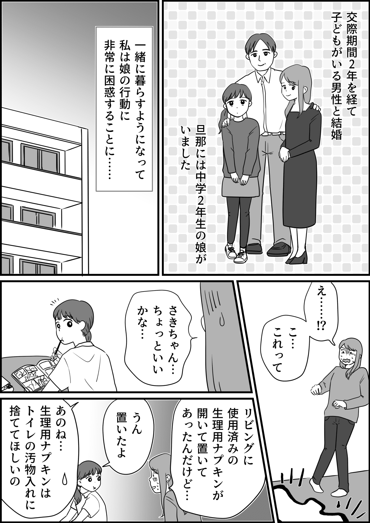 汚物箱　パンティ 前編】使用済みのナプキンは部屋に放置、汚れた下着はそのまま洗濯機へ…旦那の連れ子がズボラすぎる（ママスタ）