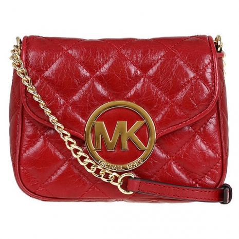 MICHAEL KORS 交叉格紋斜背包(紅色)