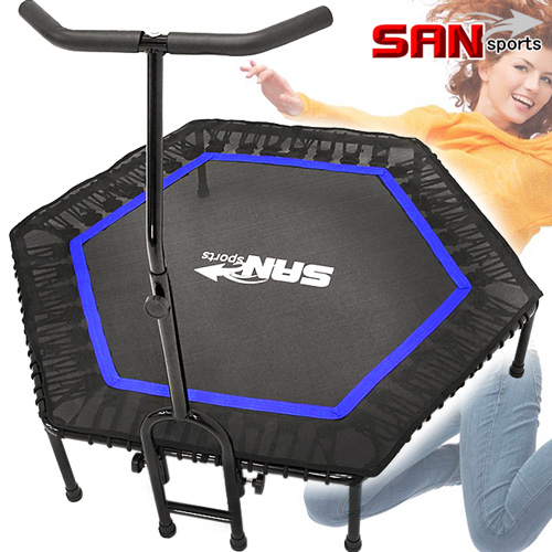 促銷【即日起~6/30日止】【SAN SPORTS】六角型扶手彈跳床-C144-C48 (牛角蹦蹦床跳跳床.織帶彈簧床跳高床.靜音有氧彈跳樂彈跳器.平衡感成人兒童遊戲床.運動健身器材)