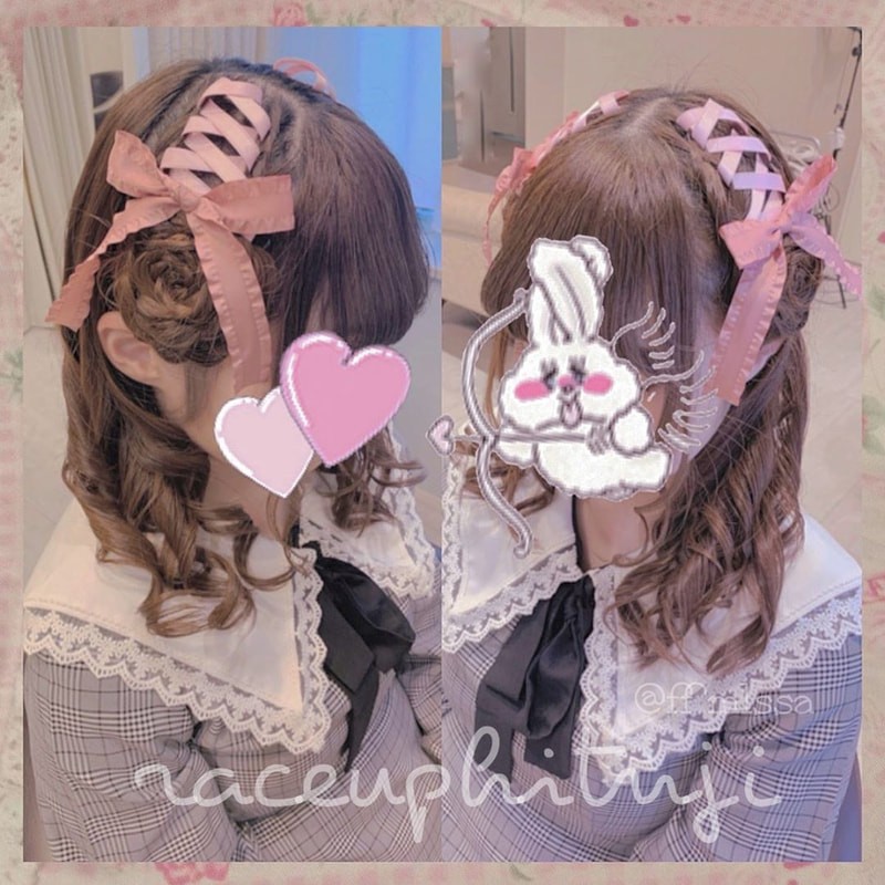 リボン編み込みのやり方 ガーリーに仕上がるリボンアレンジ特集 Mine