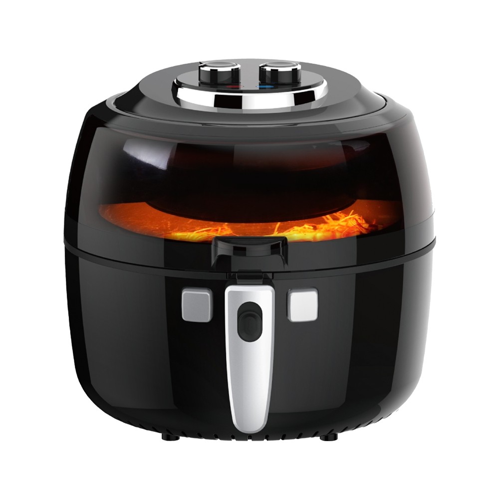 真正的全自動廚房懶人鍋業界最長三年保固【拆卸式攪拌棒】全自動，均勻翻炒【可視窗口】不掀蓋直接看食材【6.5 L】超大容量，可放入三隻烤雞【加熱快】最高200度C，高溫脫脂【內置防噴油蓋】解決油汙噴濺問