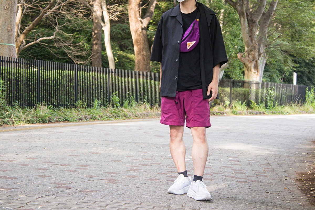 ナイロンギアショートパンツ ギアショーツ パープル Lサイズ