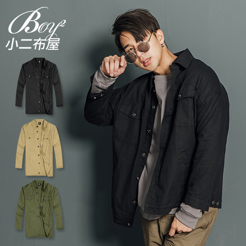 boy2小二布屋【nw689027】軍裝外套 落肩重磅水洗硬挺版工裝夾克/現+預