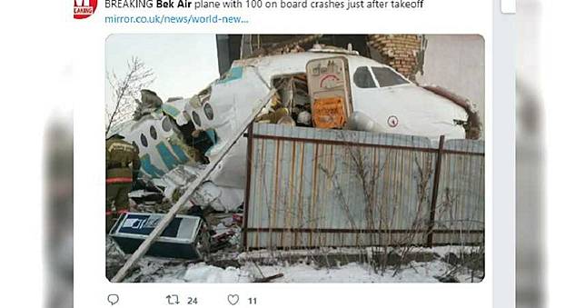 哈薩克航空「失事撞民宅」釀14死　總統作出回應