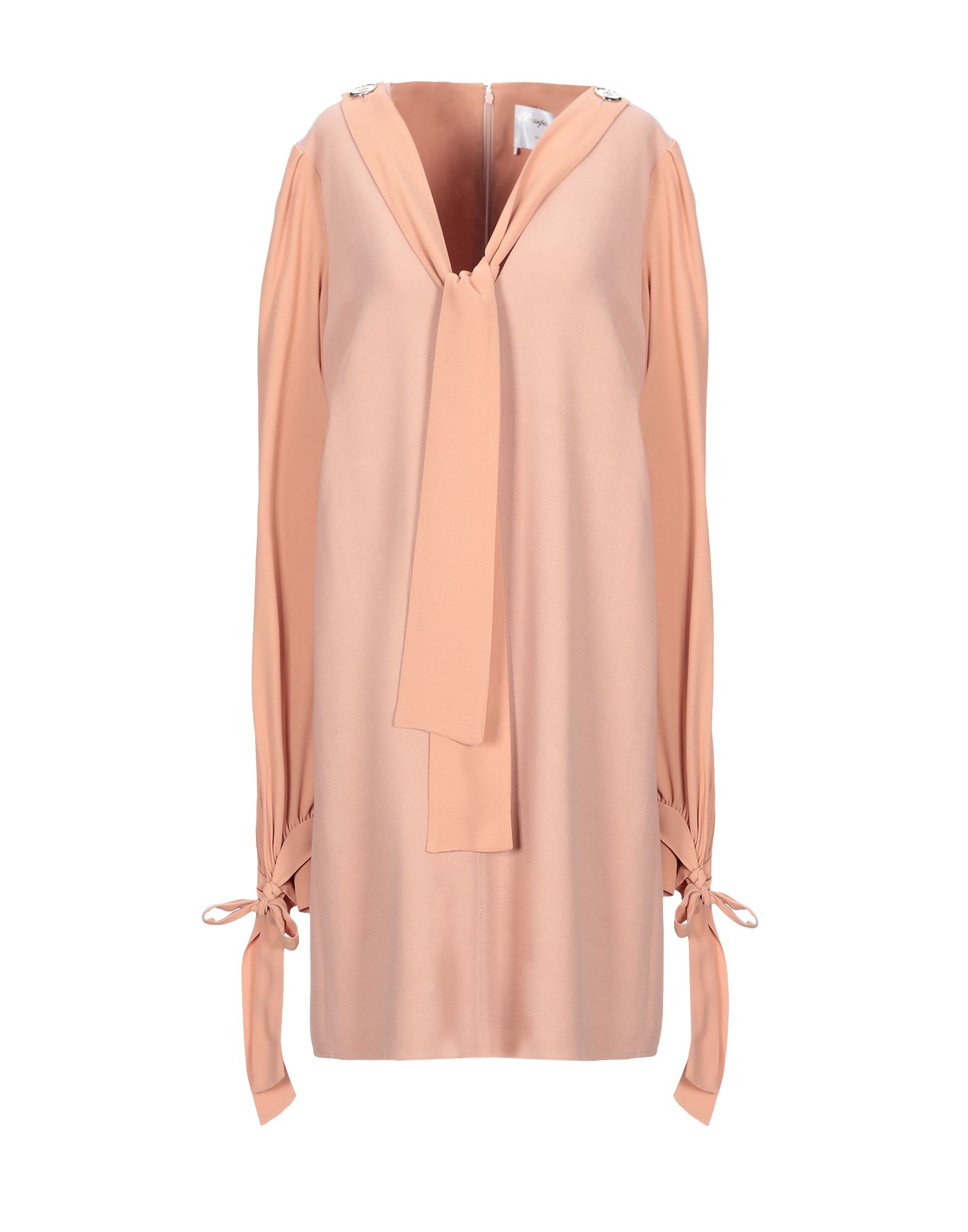 crepe, no appliqués, basic solid color, v-neck, long sleeves, no pockets, hook-and-bar, zip, fully l