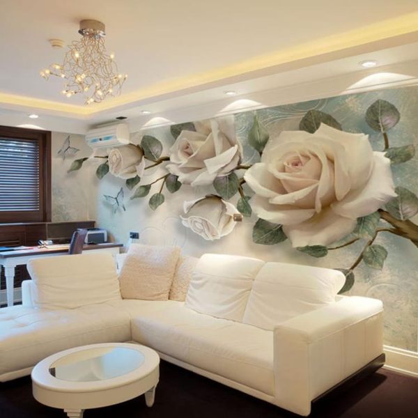 3D電視背景牆壁紙簡約現代客廳大氣影視牆裝飾5d立體凹凸花卉壁畫 NMS快意購物網
