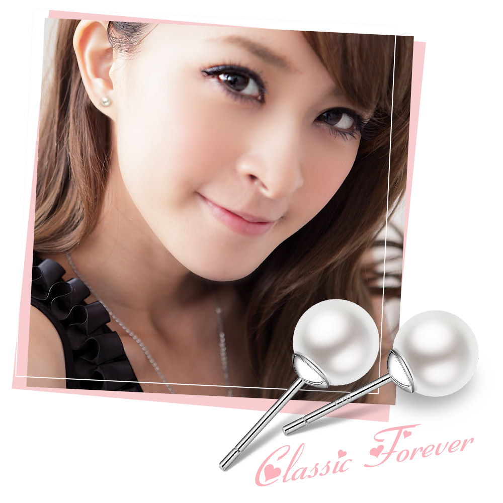 國際標準純度925純銀鑄造表面直鍍正白k嚴選貝珠