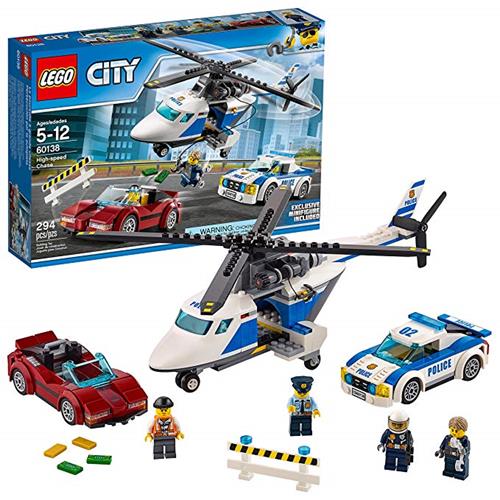 LEGO 樂高 City Police High-Speed Chase 60138 Building Toy with Cop Car, Police Helicopter, and Getaway
