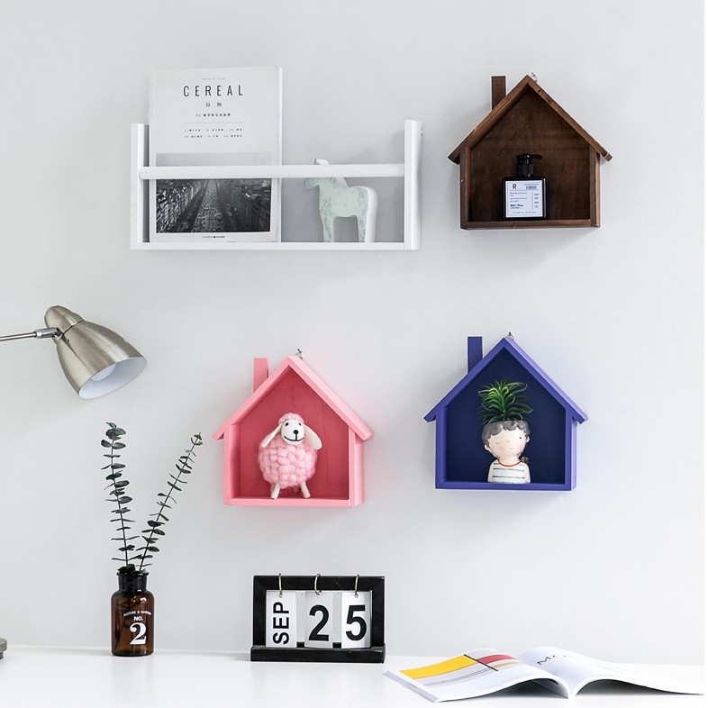 材質: 木質 風格: 簡約現代 產地: 中國大陸 顏色分類: 粉色小木屋 咖色小木屋 紫色小木屋 白色木質置物架 黃色木質置物架 黑色木質置物架 貨號: sw-bs9601 壁飾類型: 幾何圖案 #墻